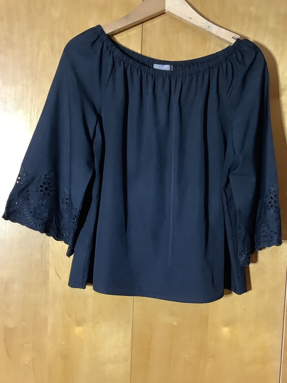 Chico’s black eyelet sleeved top, size medium (Chico’s size 1)